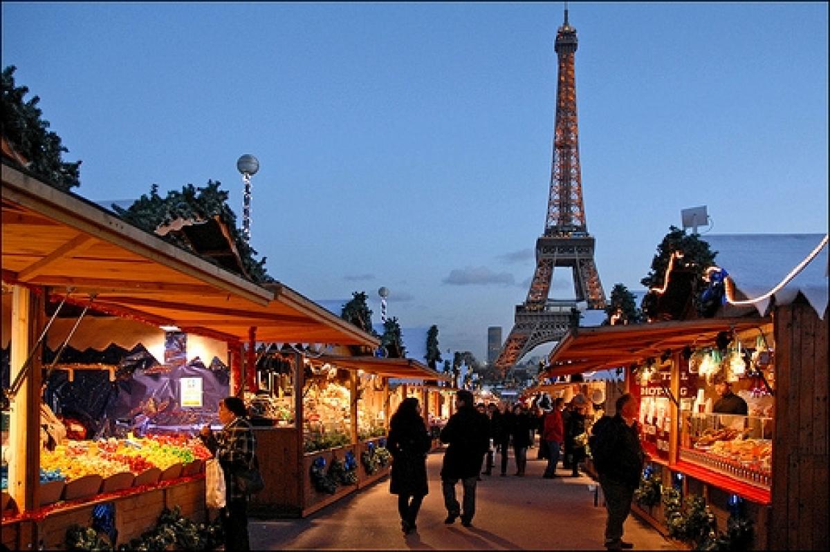 Marché de Noël près de la Tour Eiffel